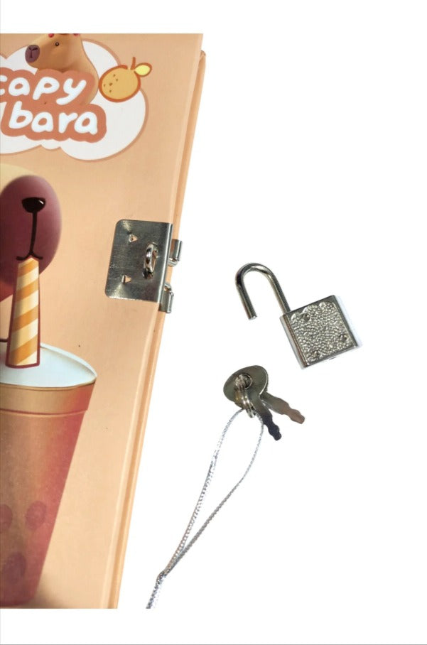 Capybara Hatıra Defteri (Günlük) Kilitli Defter 80 yaprak