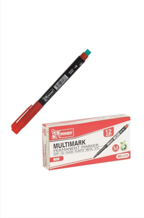 Cd-dvd Kalemi Asetat Kalemi M Kırmızı Mk-419-mk Permanent Marker 2 adet