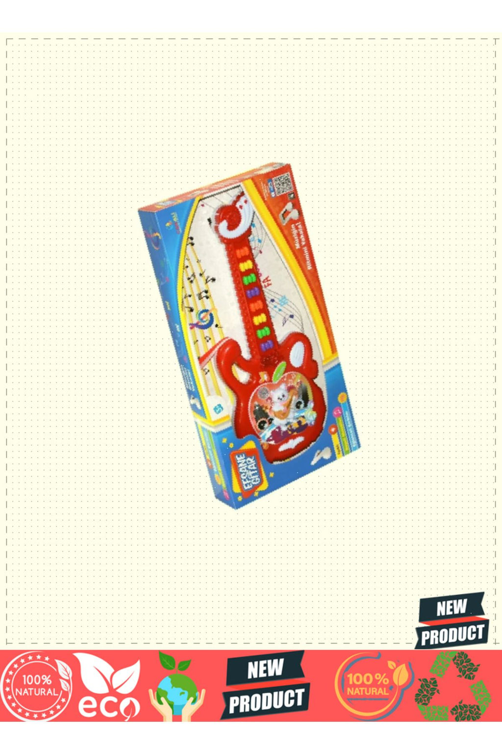 CNL-1921 CanAli, Efsane Gitar / Işıklı-Sesli / +3 yaş 1 Gram Kız Erkek Çocuk Oyuncakları Eğitici Oyu