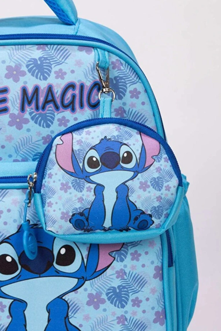 Deri Baskılı Stitch Anaokulu Çantası