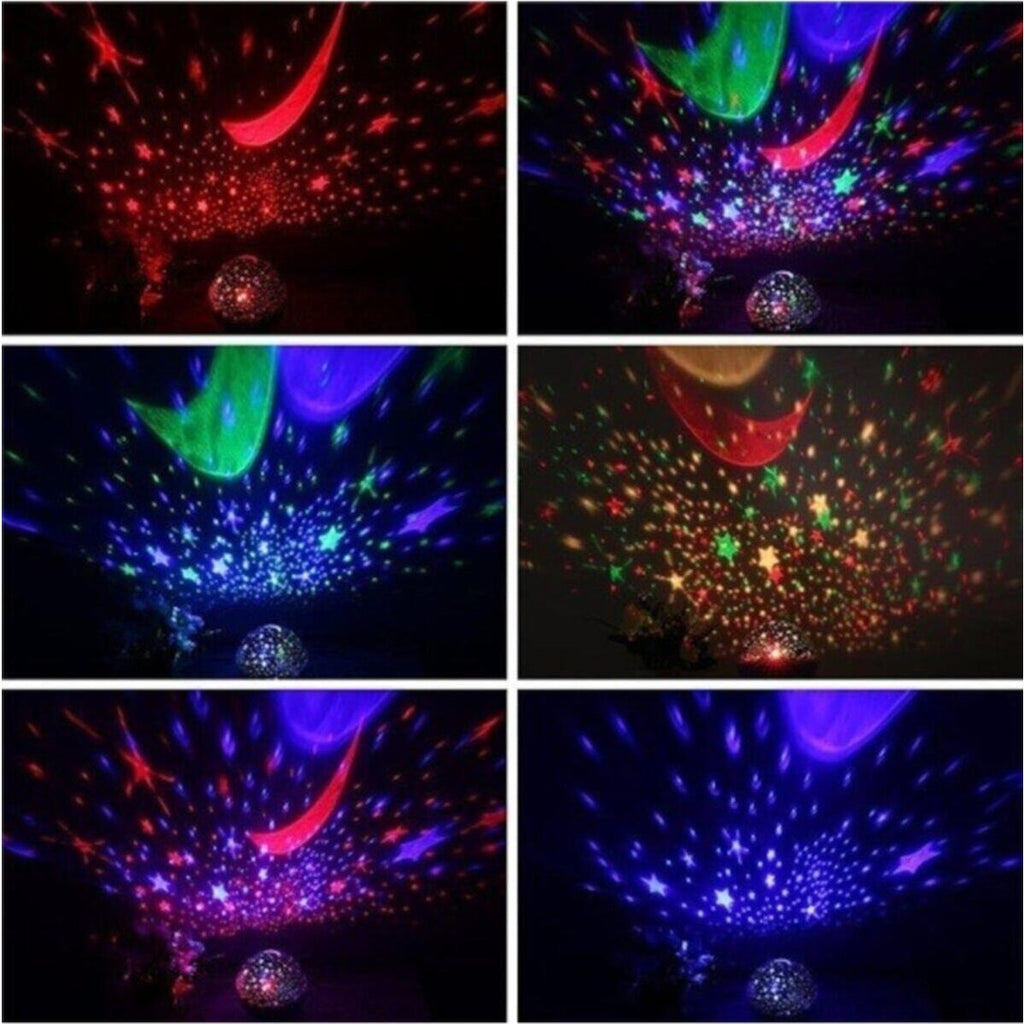 Dönen Projeksiyon Gece Lambası Star Master Ay Yıldız Duvar LED