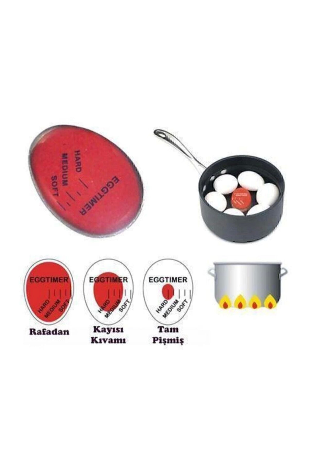 Dublör Yumurta Zamanlayıcı Egg Timer Pişirme Haşlama Süresi Aparatı Zaman Ayarlama Göstergesi