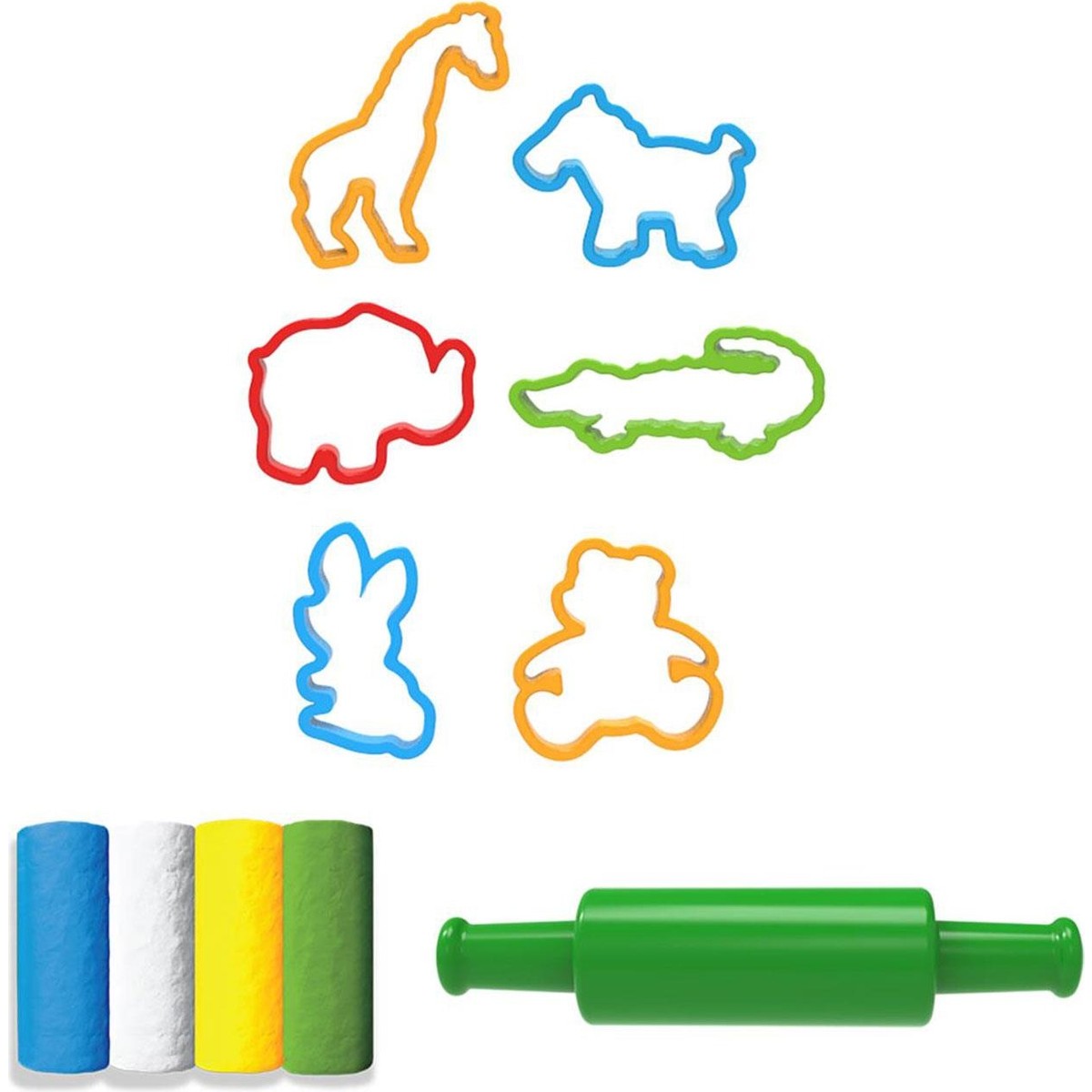 Eğlenceli Hayvanlar Hamur Set 200 gr Funny Animals 4 Renk Hamur Seti