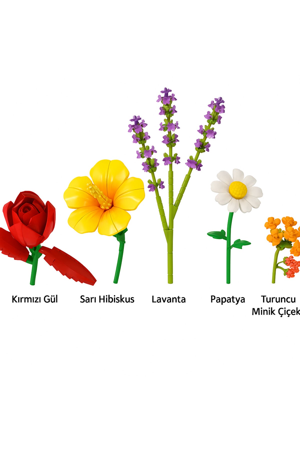 Eternal Flowers Parçalı Yapım Seti – Gül, Hibiskus, Lavanta ve Papatya (574 Parça)