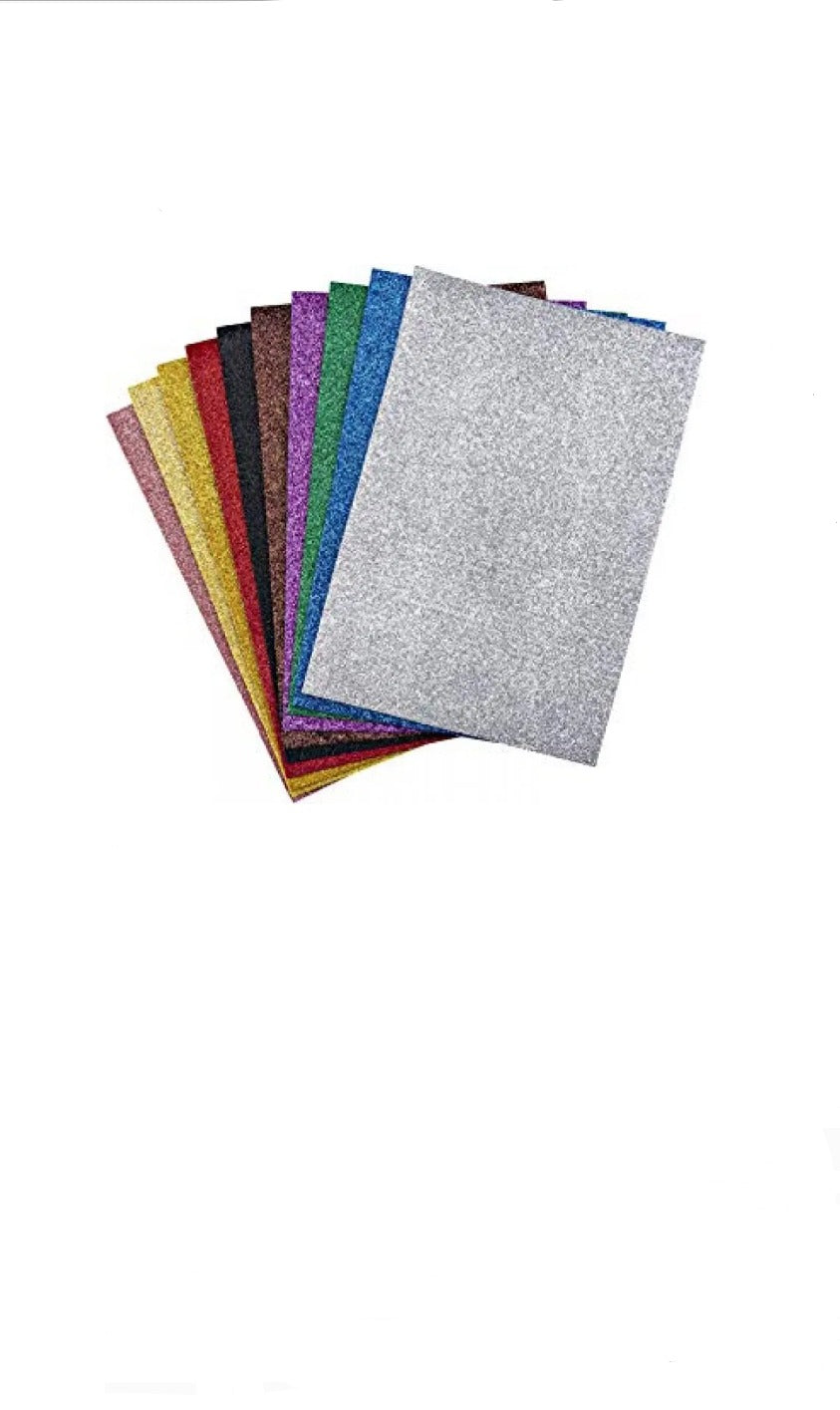 10'LU Eva Kağıdı Süngeri 20x30 Simli Yapışkanlı Krışık Renk
