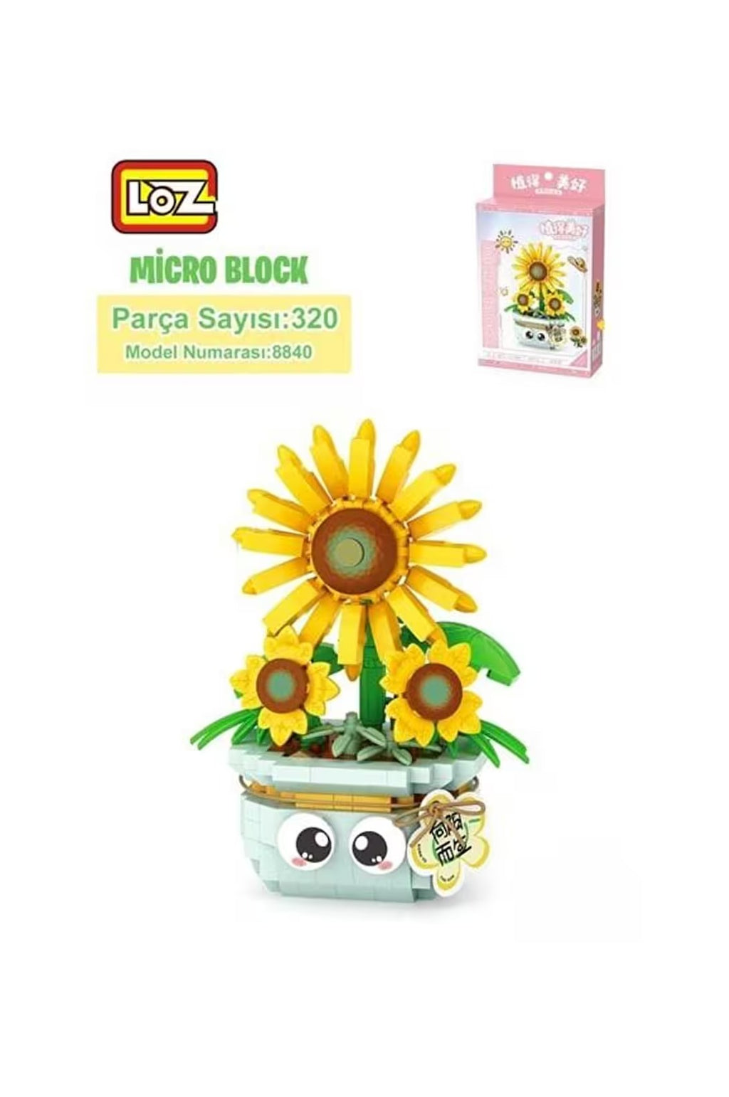 Evcil Çiçek Serisi: Saksıda Ayçiçeği | 320 Parça Mikro Bloklar | 14+ Yaş | Çiçek Maketi