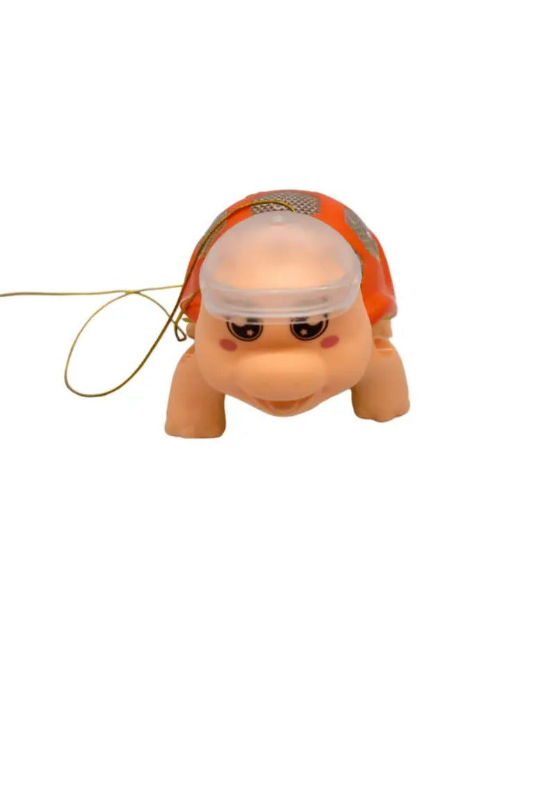 Işıklı ve Müzikli Yürüyen Kaplumbağa Sesli Pilli Bebek Oyuncağı, Emeklemeye Ve Yürümeye Yardımcı 18CM