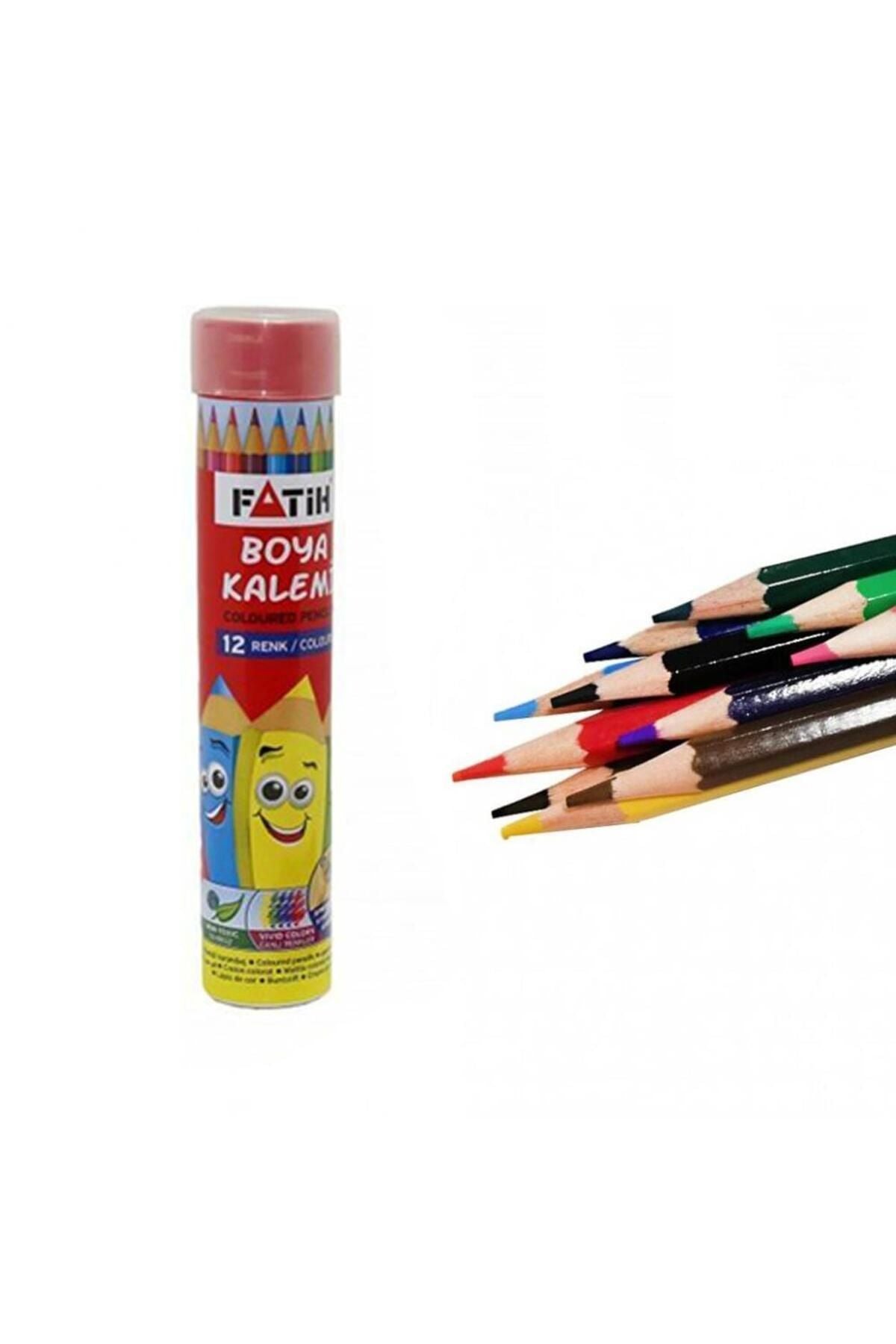 Fatih Metal Kutuda Tam Boy Kuru Boya Kalemi 12 Renk