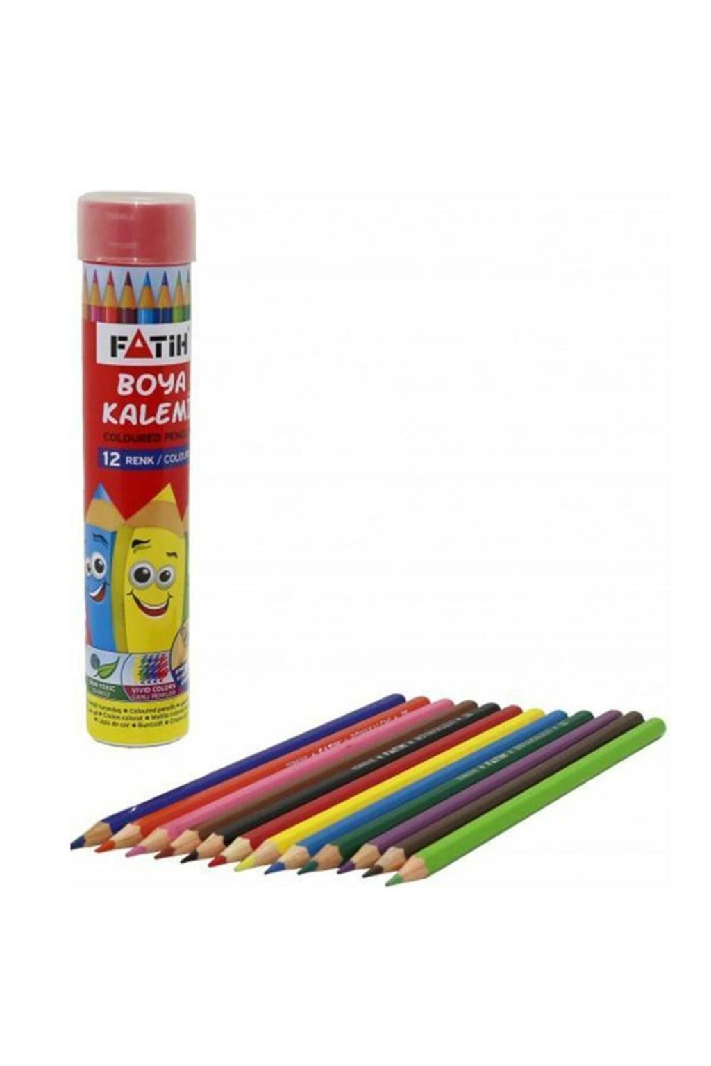 Fatih Metal Kutuda Tam Boy Kuru Boya Kalemi 12 Renk