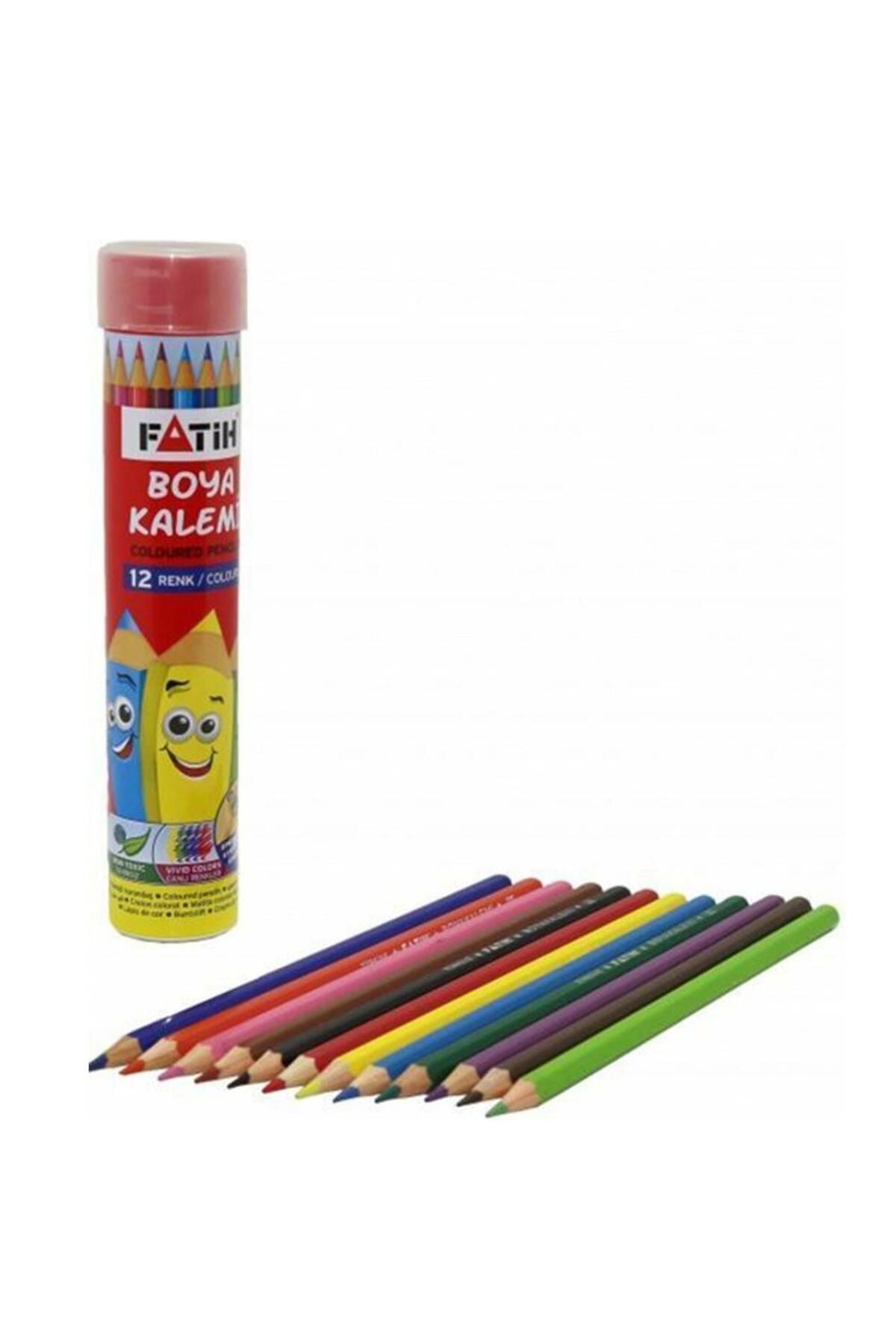 Fatih Metal Kutuda Tam Boy Kuru Boya Kalemi 12 Renk
