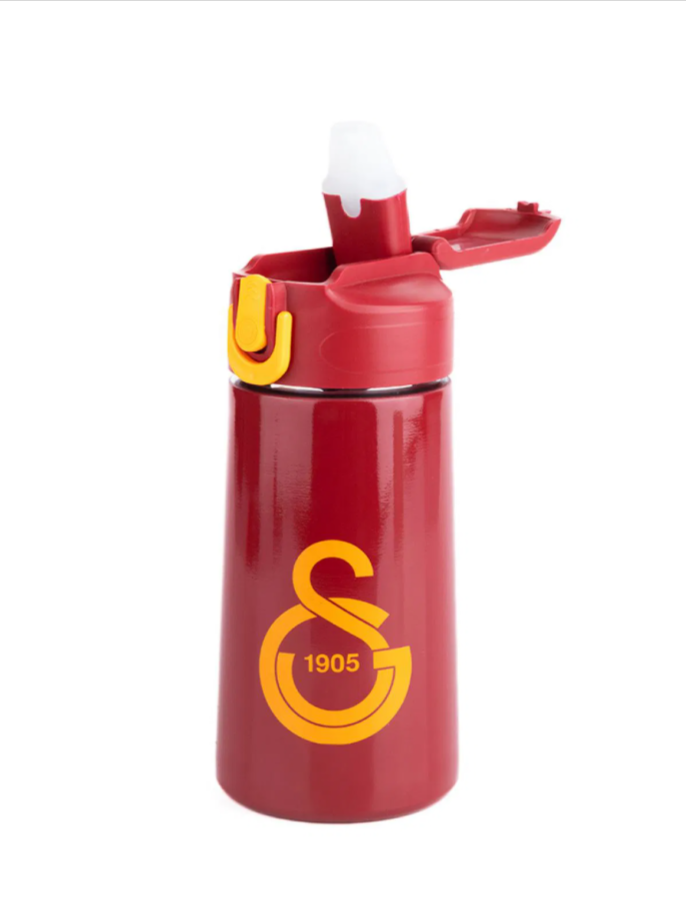 Galatasaray Lisanslı Logolu Pipetli Çelik Matara 500ML
