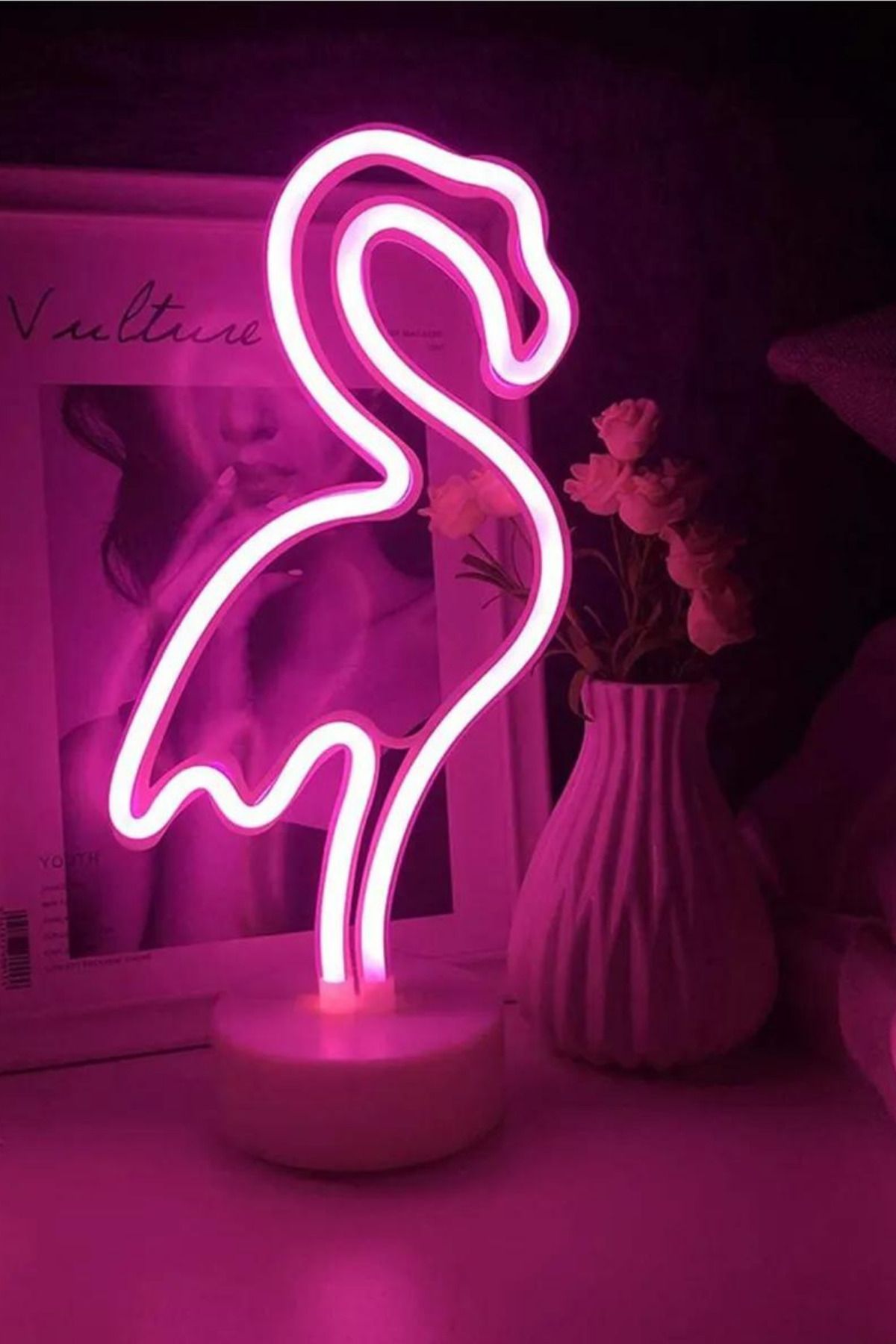 Flamingo Neon Led Işıklı Masa Ve Gece Lambası Dekoratif Aydınlatma
