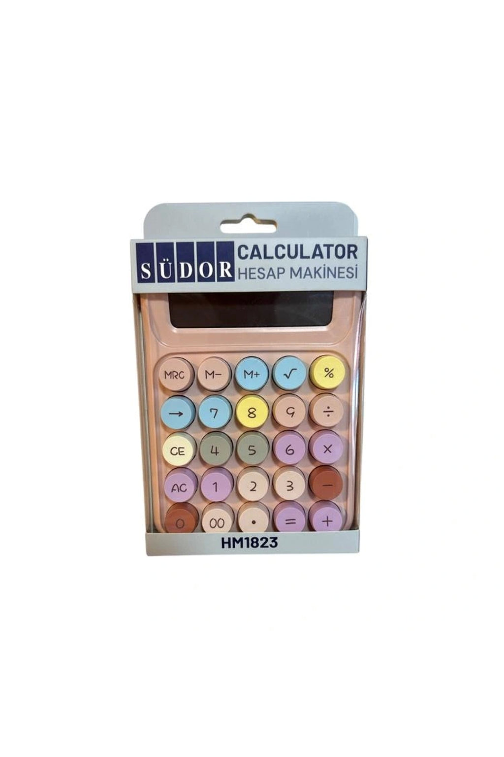 HM1823 8 HANE RENKLİ YUVARLAK TUŞLU PASTEL M HESAP MAKİNESİ