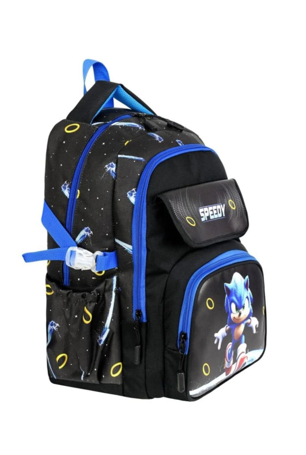 Sonic İlkokul Sırt Çantası + Beslenme Çantası + Kalem Kutusu