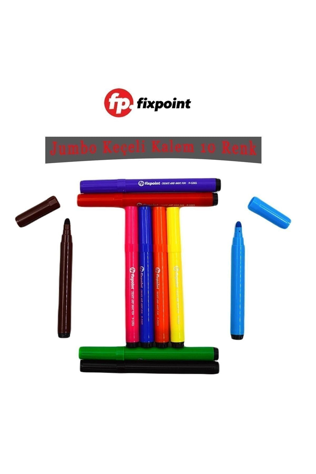 Jumbo Keçeli Kalem 10 Renk ( P-5365 )