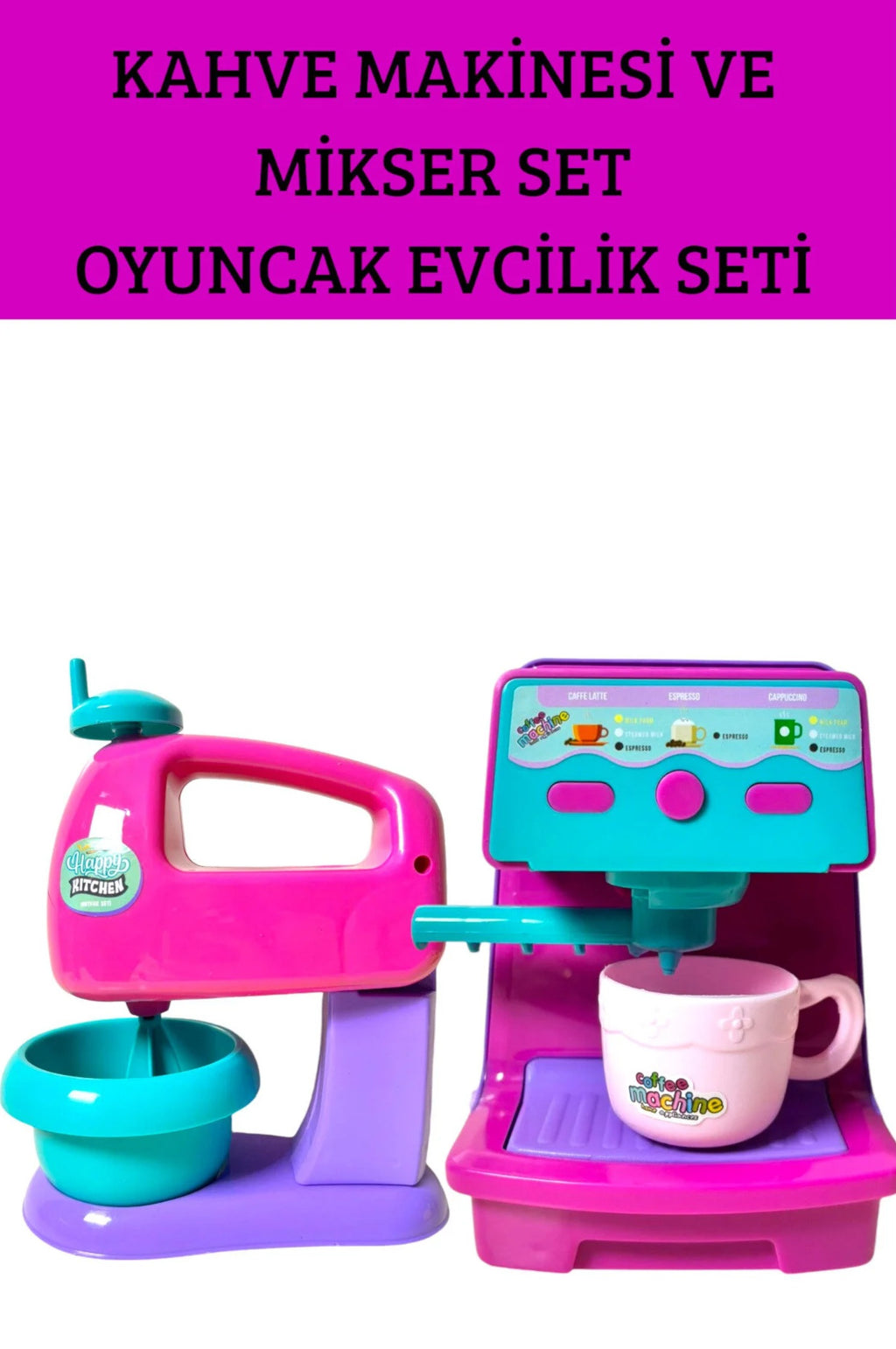 Oyuncak Kahve Makinesi Ve Mikser Seti Oyuncak Evcilik Seti