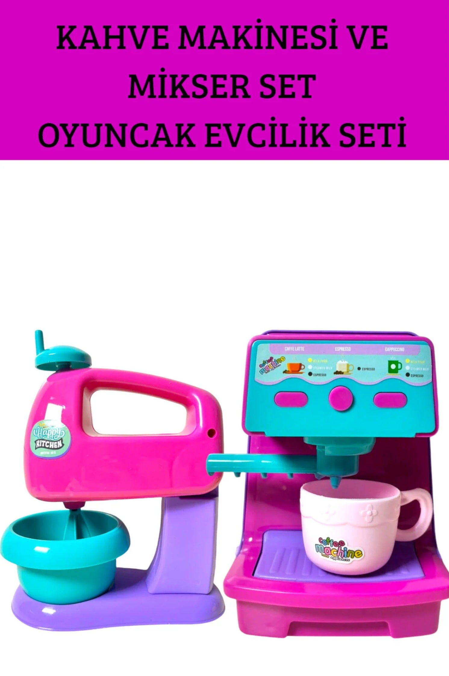 Oyuncak Kahve Makinesi Ve Mikser Seti Oyuncak Evcilik Seti