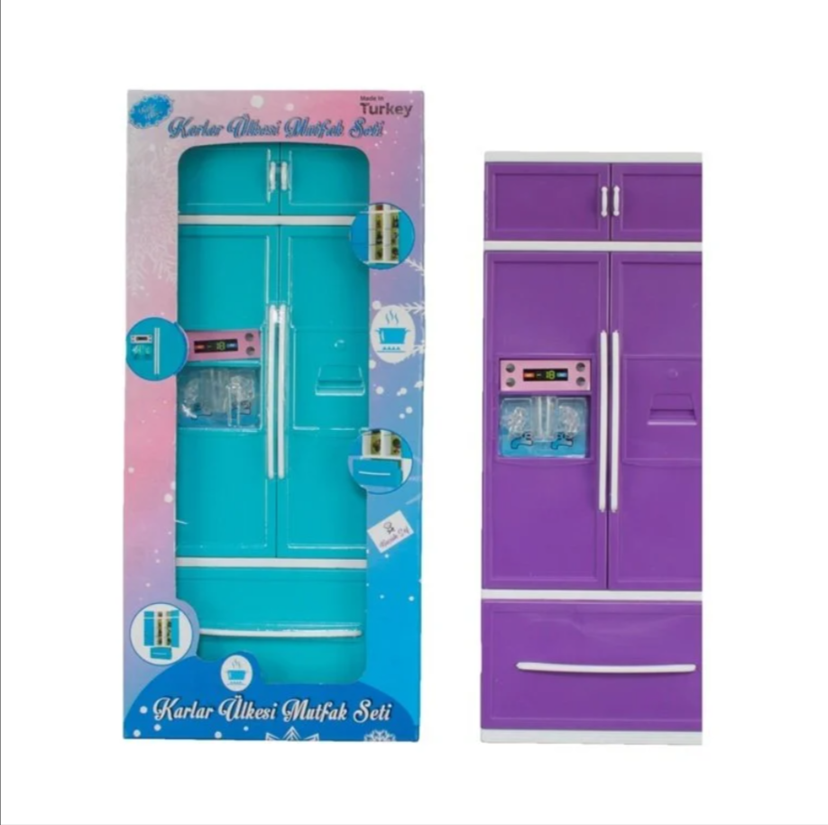 Karlar Ülkesi Oyuncak Buzdolabı Küçük Şef (Kapakları Açılır, Çekmeceli) 35CM