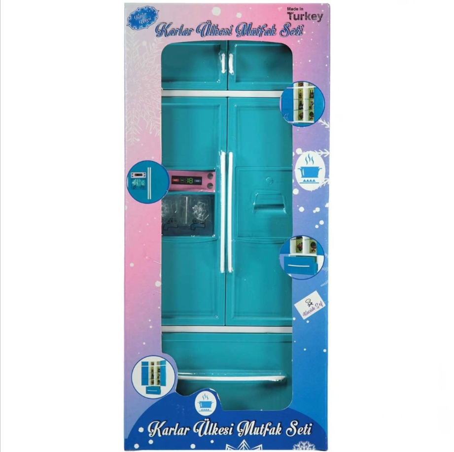 Karlar Ülkesi Oyuncak Buzdolabı Küçük Şef (Kapakları Açılır, Çekmeceli) 35CM