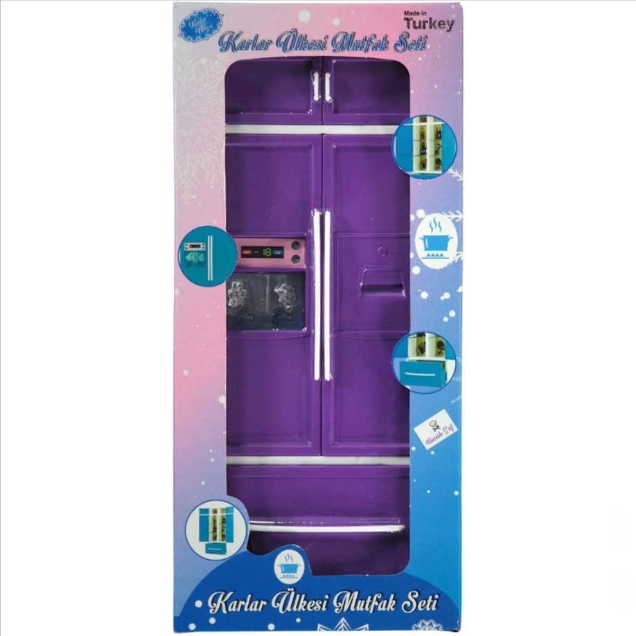 Karlar Ülkesi Oyuncak Buzdolabı Küçük Şef (Kapakları Açılır, Çekmeceli) 35CM