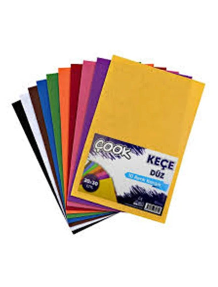 Keçe Düz 20x30 A4 10'Lu Karışık Renk