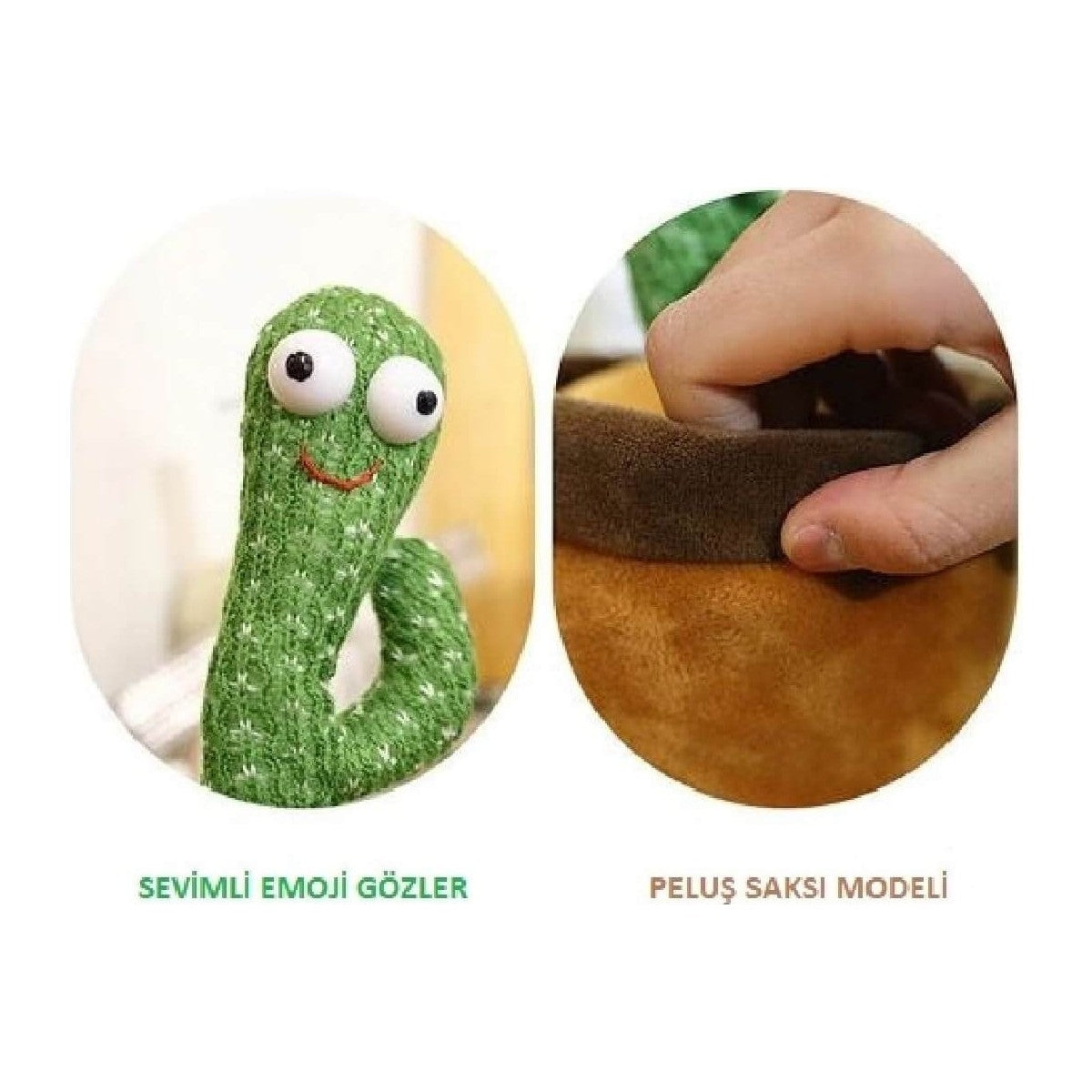 Konuşan Dans Eden Kaktüs Işıklı Saksı Peluş Oyuncak