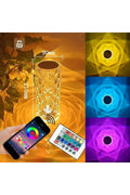 Kumandalı Kristal Masa Lambası Rgb Renk Değiştiren Gece Lambası 16 Renk 4 Mod Dokunmatik Kontrol