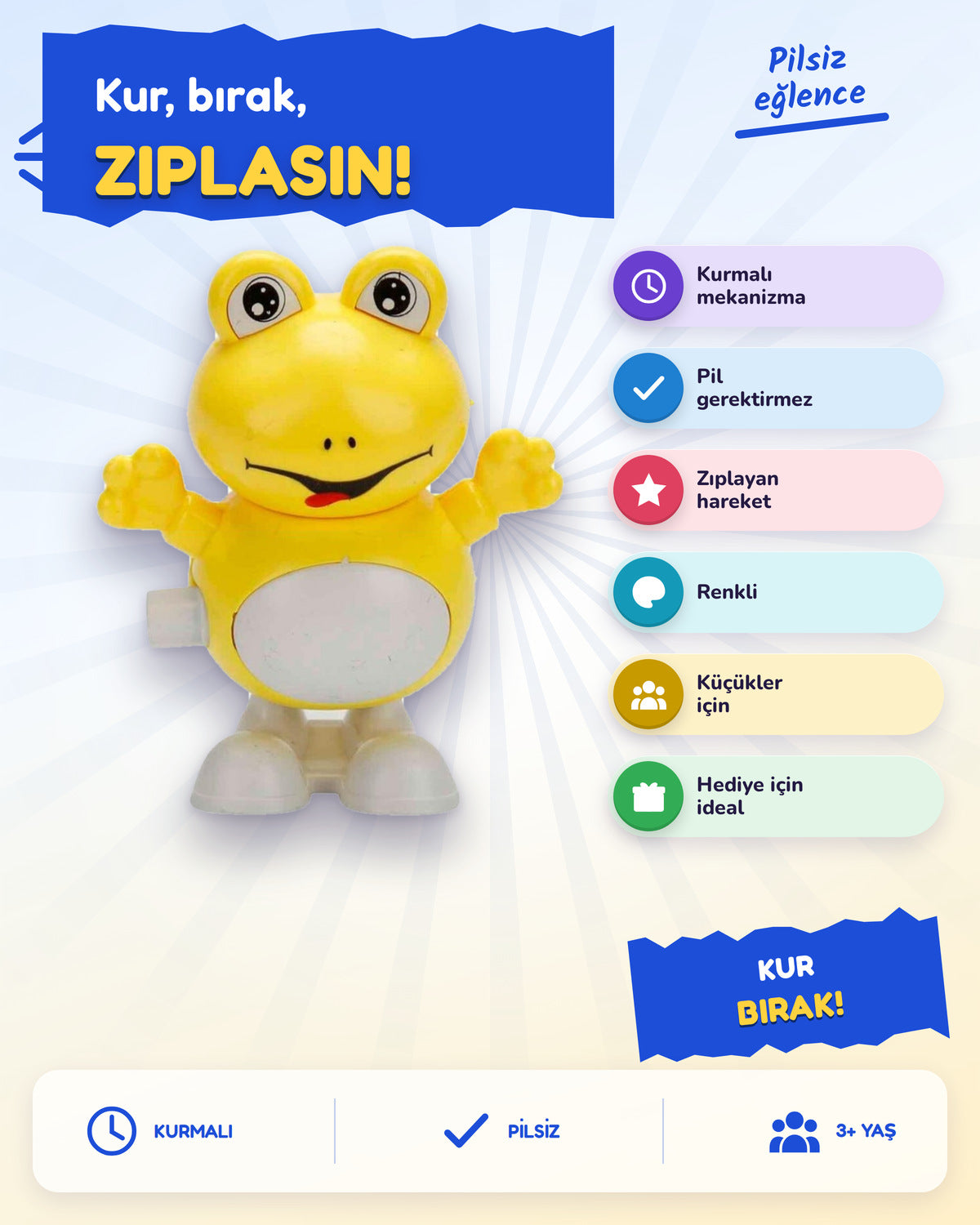 Kurmalıgiller 3 Renkli Kurbağa URT002-03