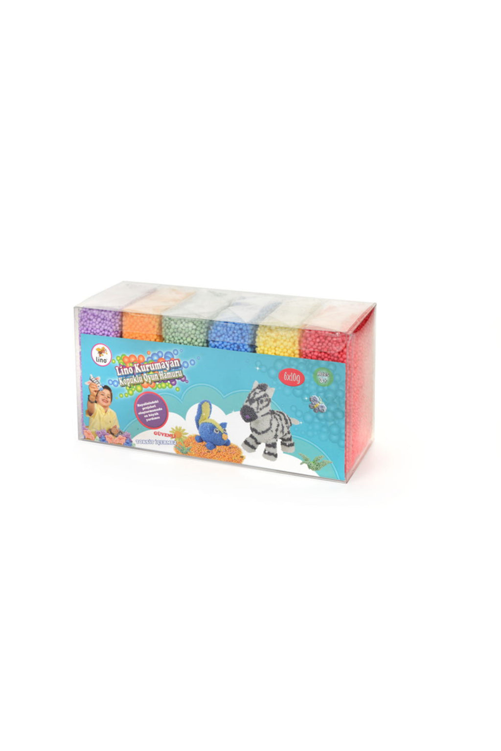 Kurumayan Köpüklü Oyun Hamuru 10gr PVC Kutu 6'lı