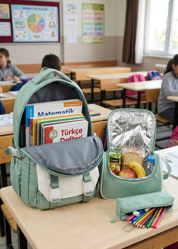 Lisanslı Twill Kumaş Niss Model Okul Sırt Çantası,Termal Beslenme Çantası Ve Kalemlik
