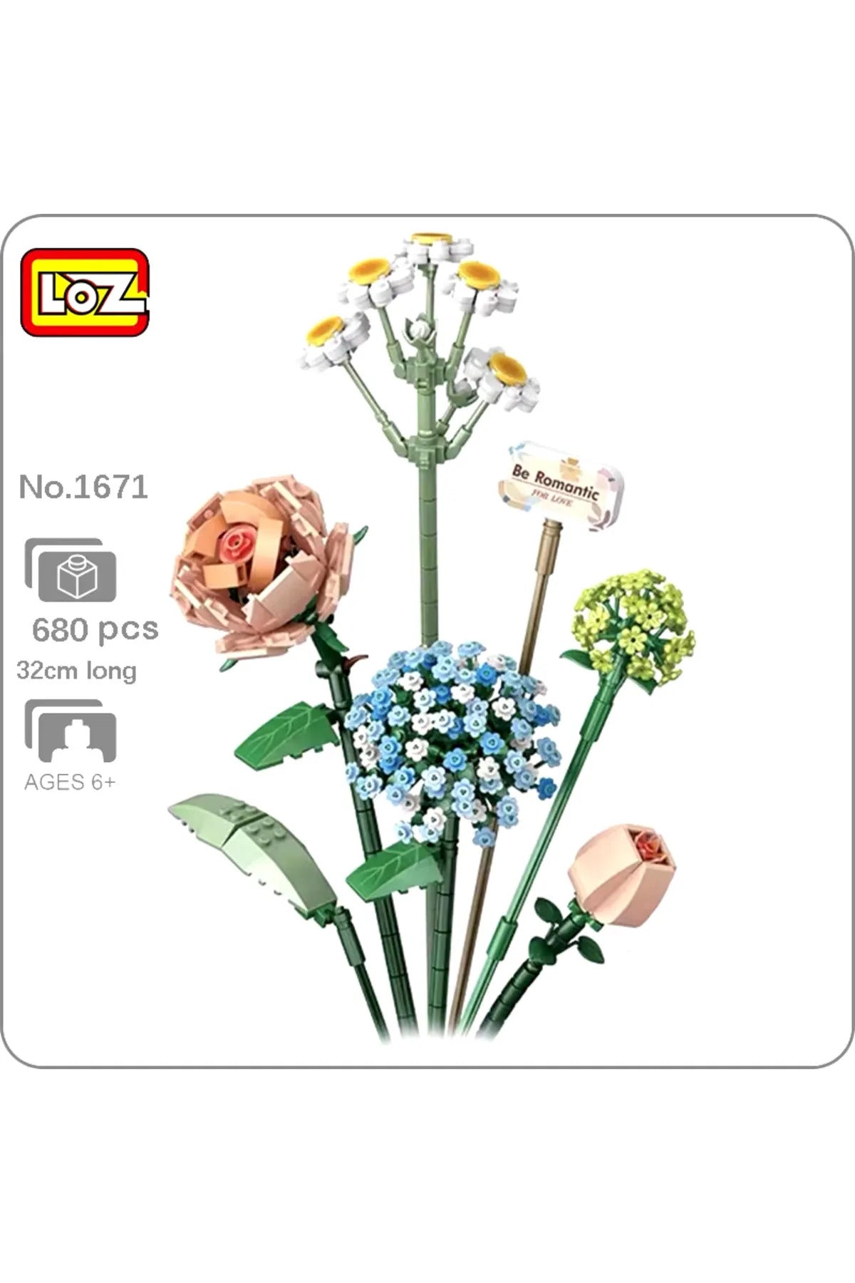 Loz 1671 Çiçek Buketi Dekoratif Çiçek Blok Yapım Seti (680 PARÇA)