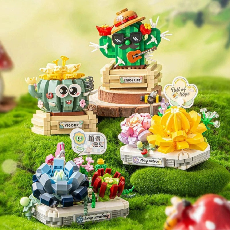 LOZ Evcil Çiçek Serisi: Lotus | 390 Parça Mikro Bloklar | 14+ Yaş | Çiçek Maketi