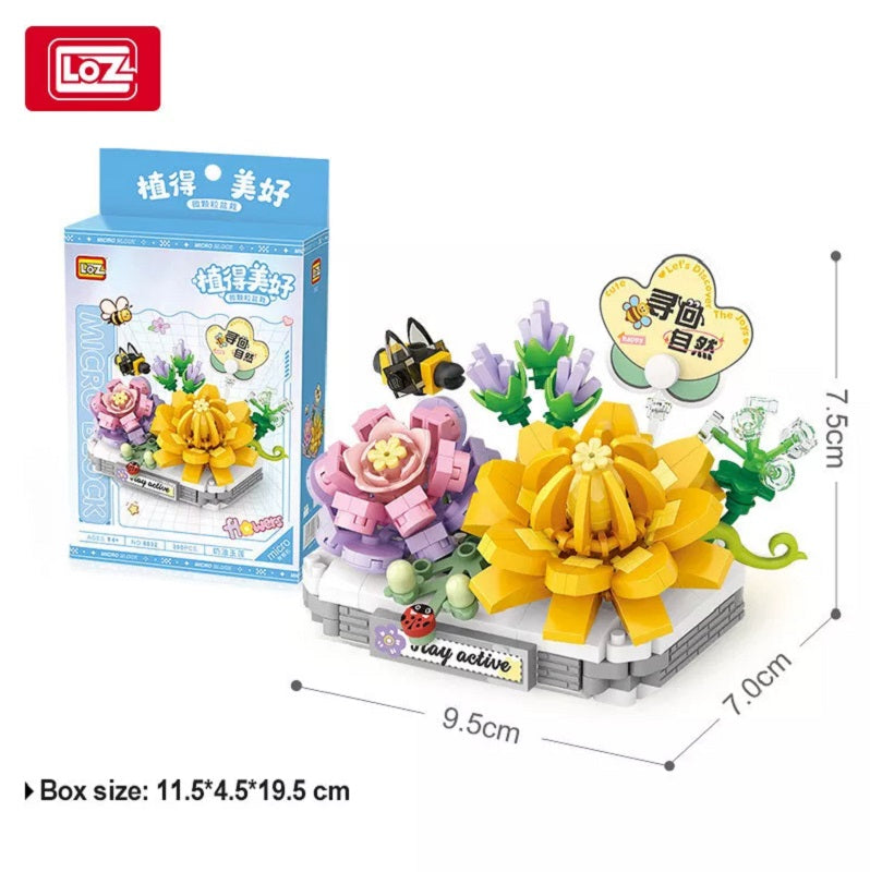 LOZ Evcil Çiçek Serisi: Lotus | 390 Parça Mikro Bloklar | 14+ Yaş | Çiçek Maketi
