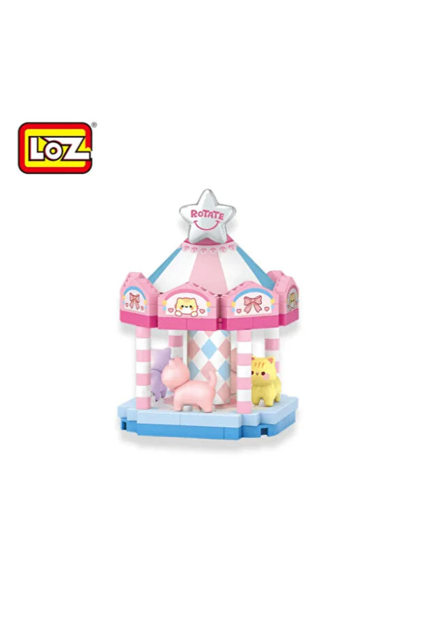 4'LÜ SET - Loz Hareket Eden Lunapark Serisi Mikro Bloklar -Toplam 680 Parça 10+ Yaş (Atlı Karınca, Dönme Dolap, Gondol, Salıncak) - Lunapark Maketi