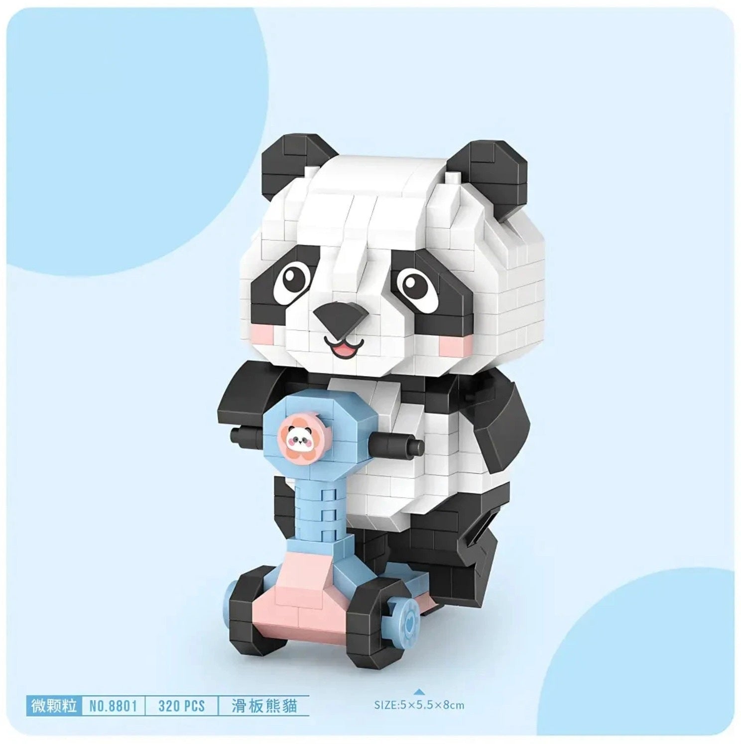 LOZ Tatlış Serisi: Sürücü Panda | 320 Parça Mikro Bloklar | 14+ Yaş | Hayvan Maketi