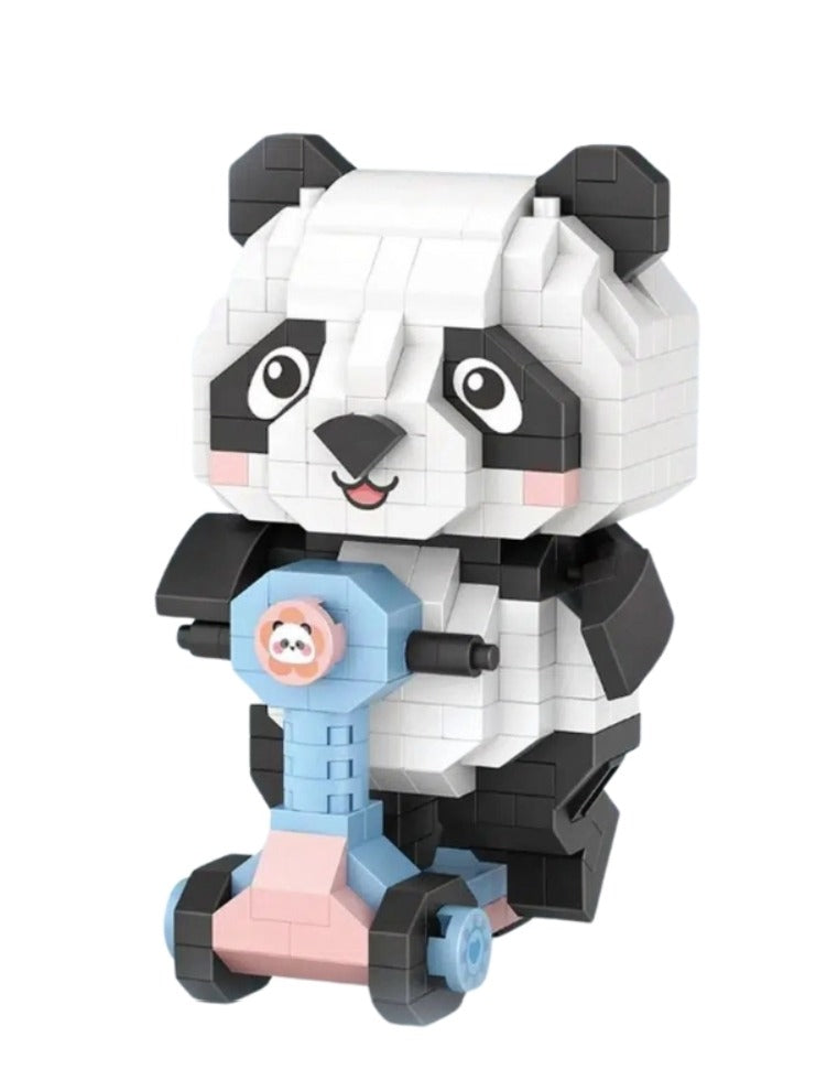 LOZ Tatlış Serisi: Sürücü Panda | 320 Parça Mikro Bloklar | 14+ Yaş | Hayvan Maketi
