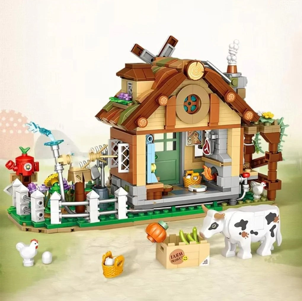 LOZ Ev Serisi: Çiftlik Evi | 899 Parça Mikro Bloklar | 6+ Yaş | Ev Maketi