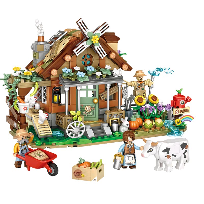 LOZ Ev Serisi: Çiftlik Evi | 899 Parça Mikro Bloklar | 6+ Yaş | Ev Maketi