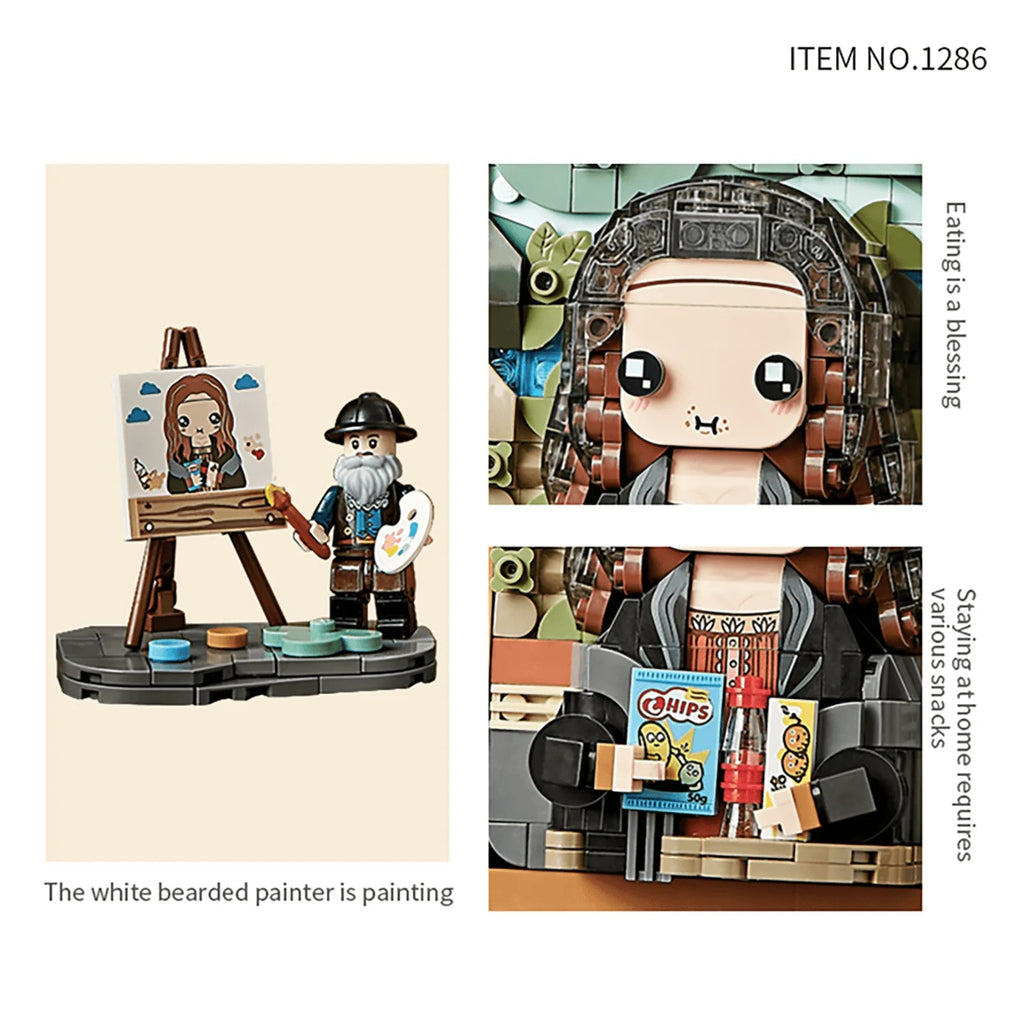 LOZ Tablo Serisi: Mona Lisa | 604 Parça Mikro Bloklar | 6+ Yaş | Çerçeve Maketi