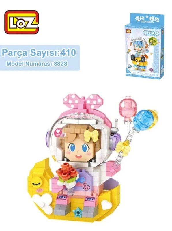 LOZ Uzay Keşfi Serisi: Astronot Kız | 410 Parça Mikro Bloklar | 14+ Yaş