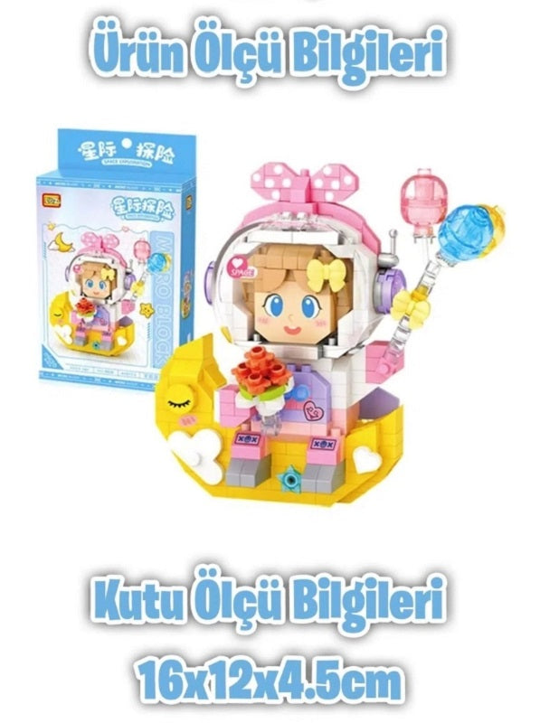 LOZ Uzay Keşfi Serisi: Astronot Kız | 410 Parça Mikro Bloklar | 14+ Yaş