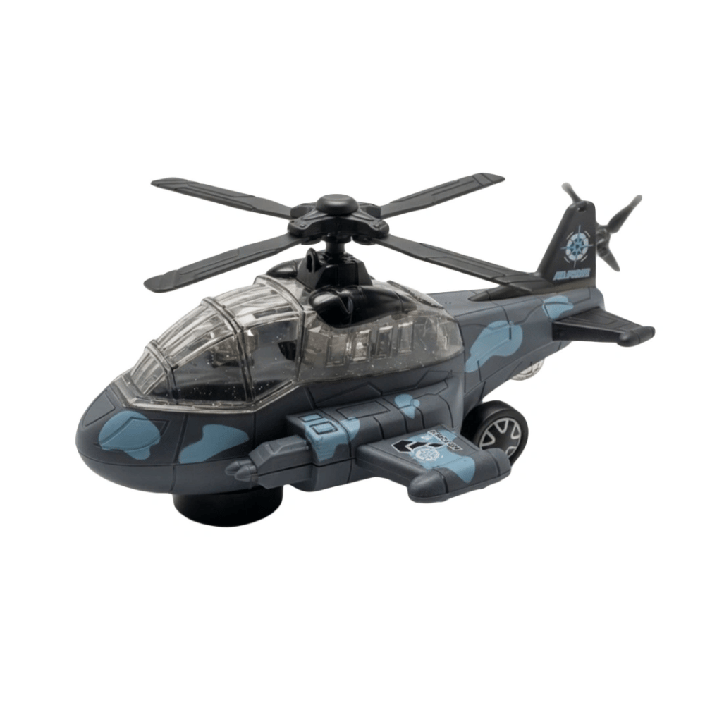 Işıklı Müzikli Hareketli Çarpıp Dönen Askeri Oyuncak Helikopter 30CM