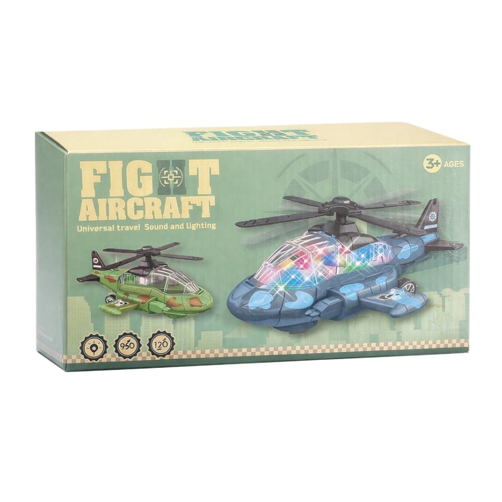 Işıklı Müzikli Hareketli Çarpıp Dönen Askeri Oyuncak Helikopter 30CM