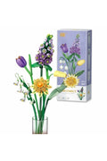 Mini 534 Parça Çiçek Buketi Blok Seti – Eternal Flowers II, 33 cm