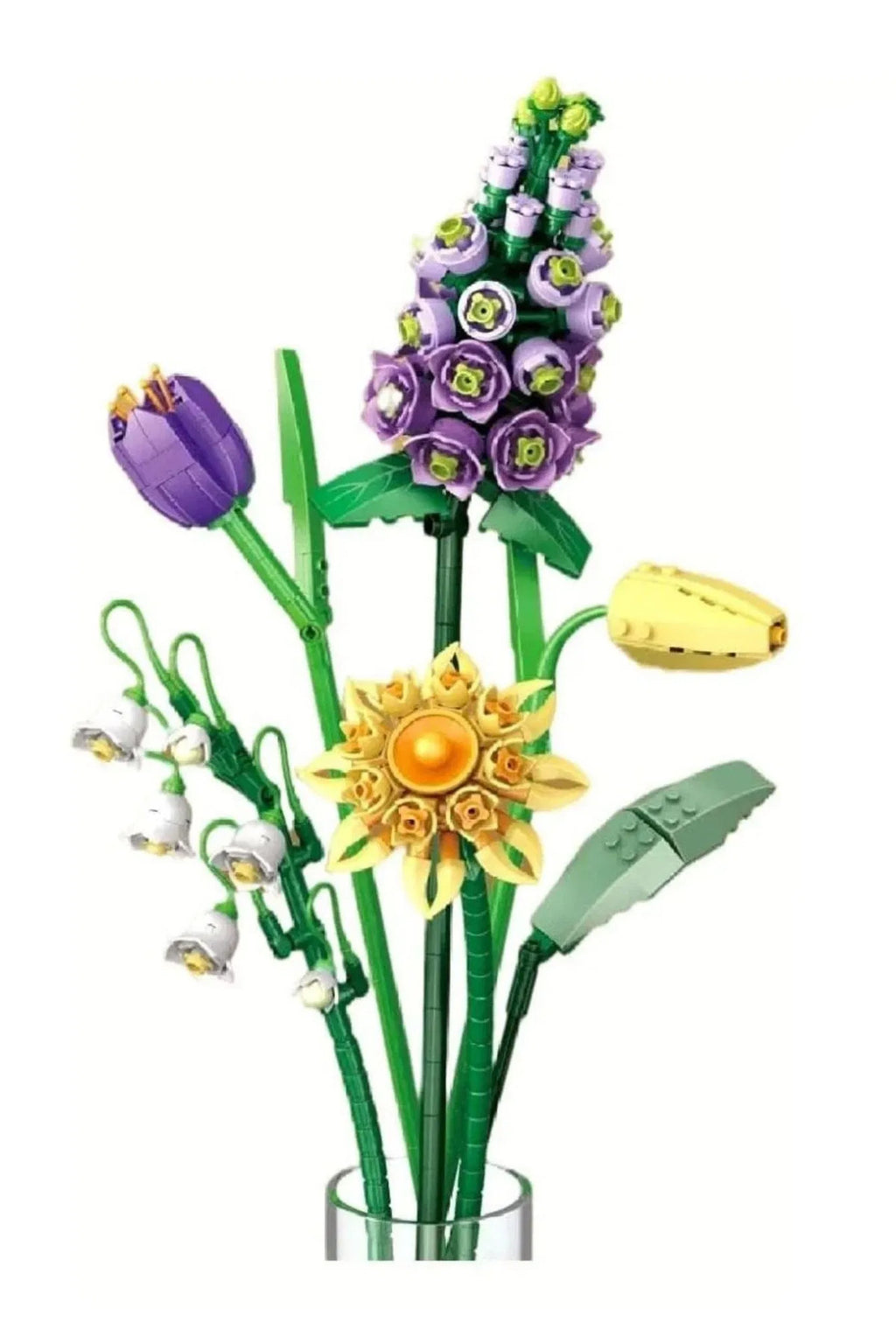 Mini 534 Parça Çiçek Buketi Blok Seti – Eternal Flowers II, 33 cm