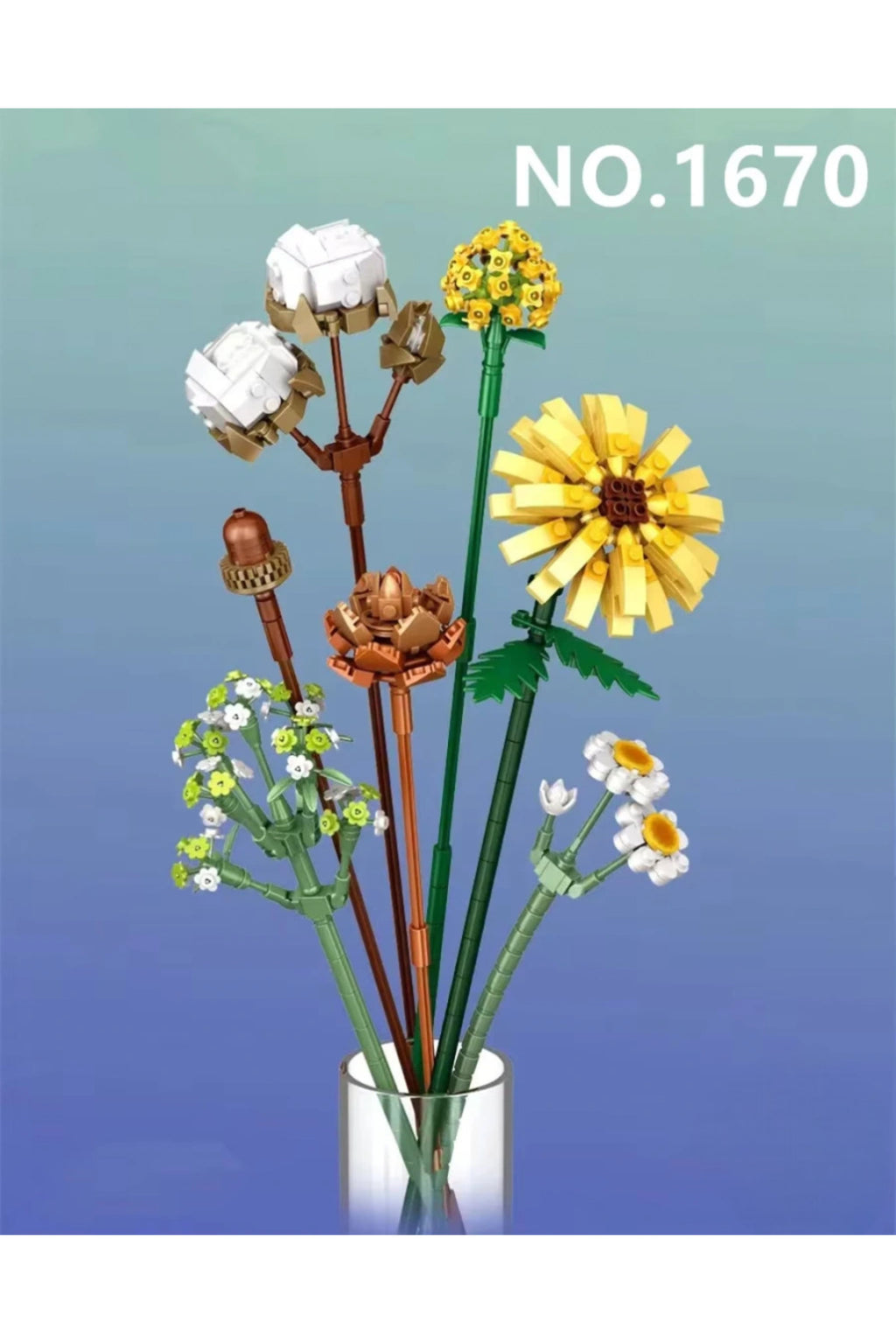 Mini 646 Parça Çiçek Buketi Blok Seti – Eternal Flowers II (1670)