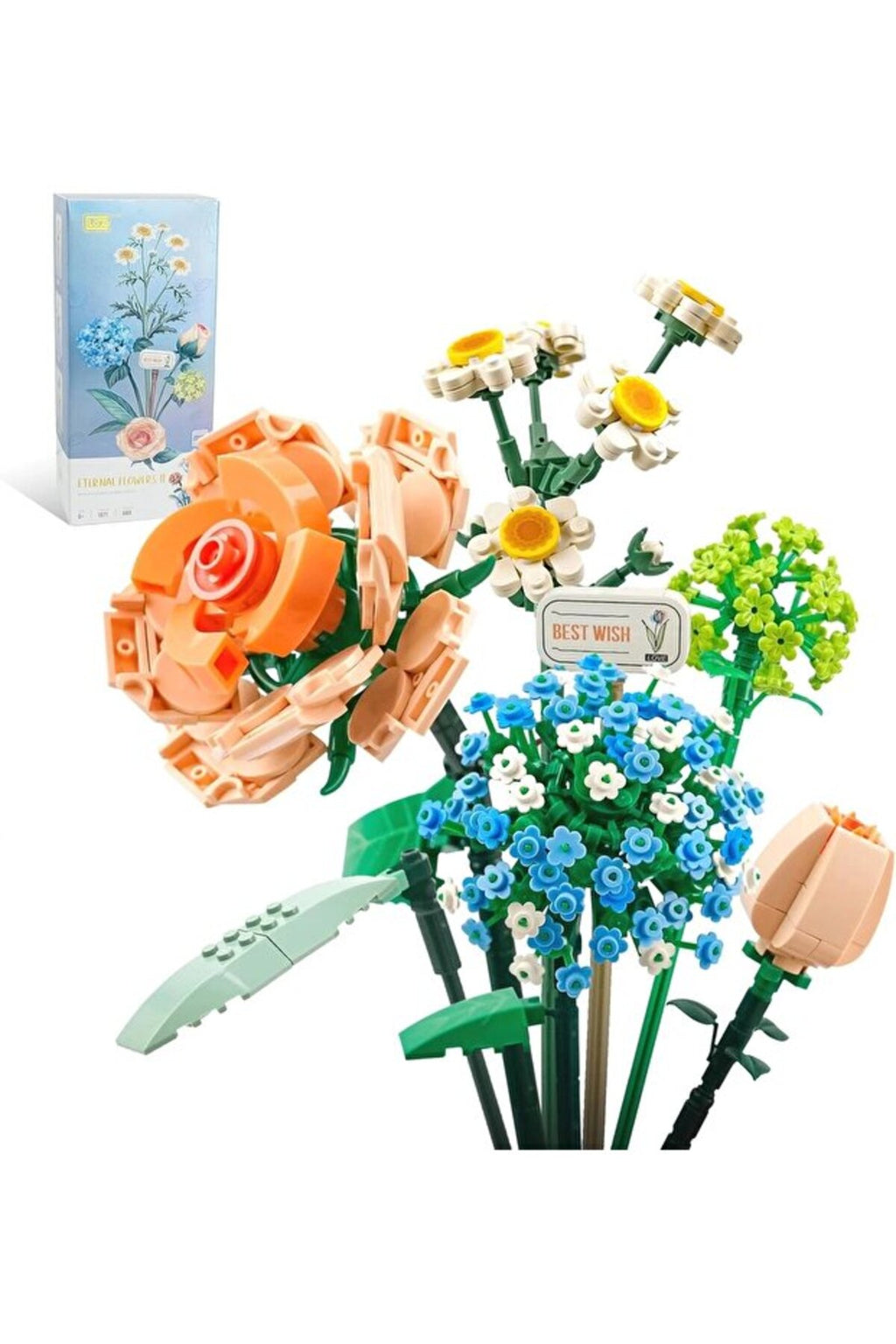 Mini 680 Parça Çiçek Buketi Blok Seti – Eternal Flowers II 1671