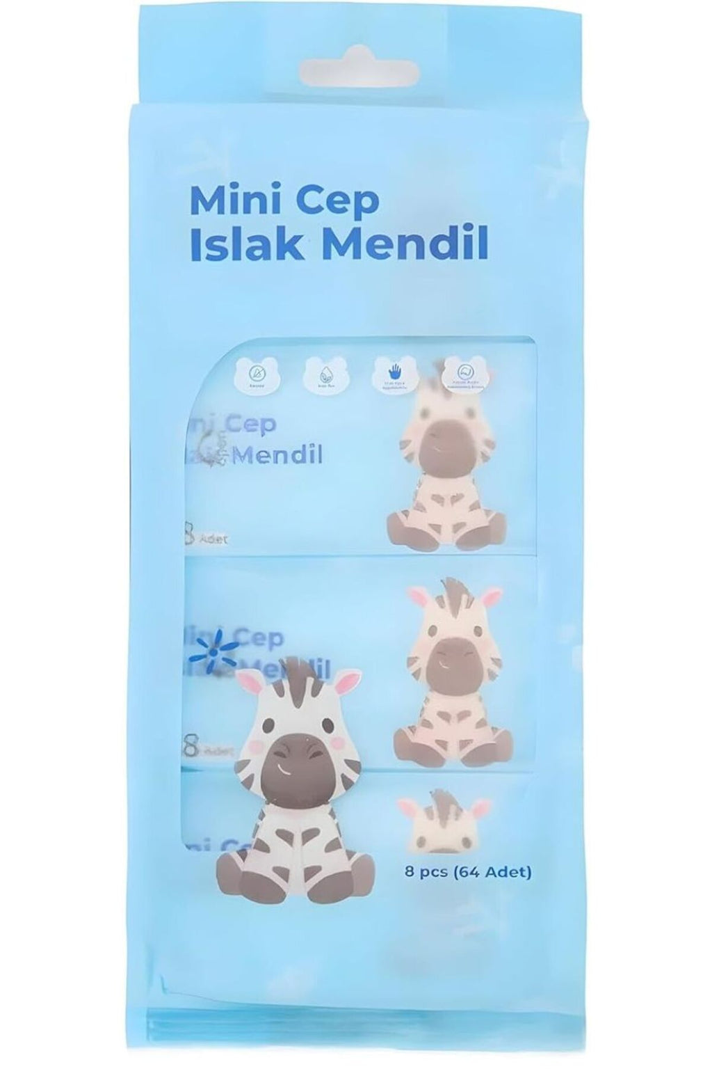Mini Cep Islak Mendil - Pembe - Mavi - Sarı