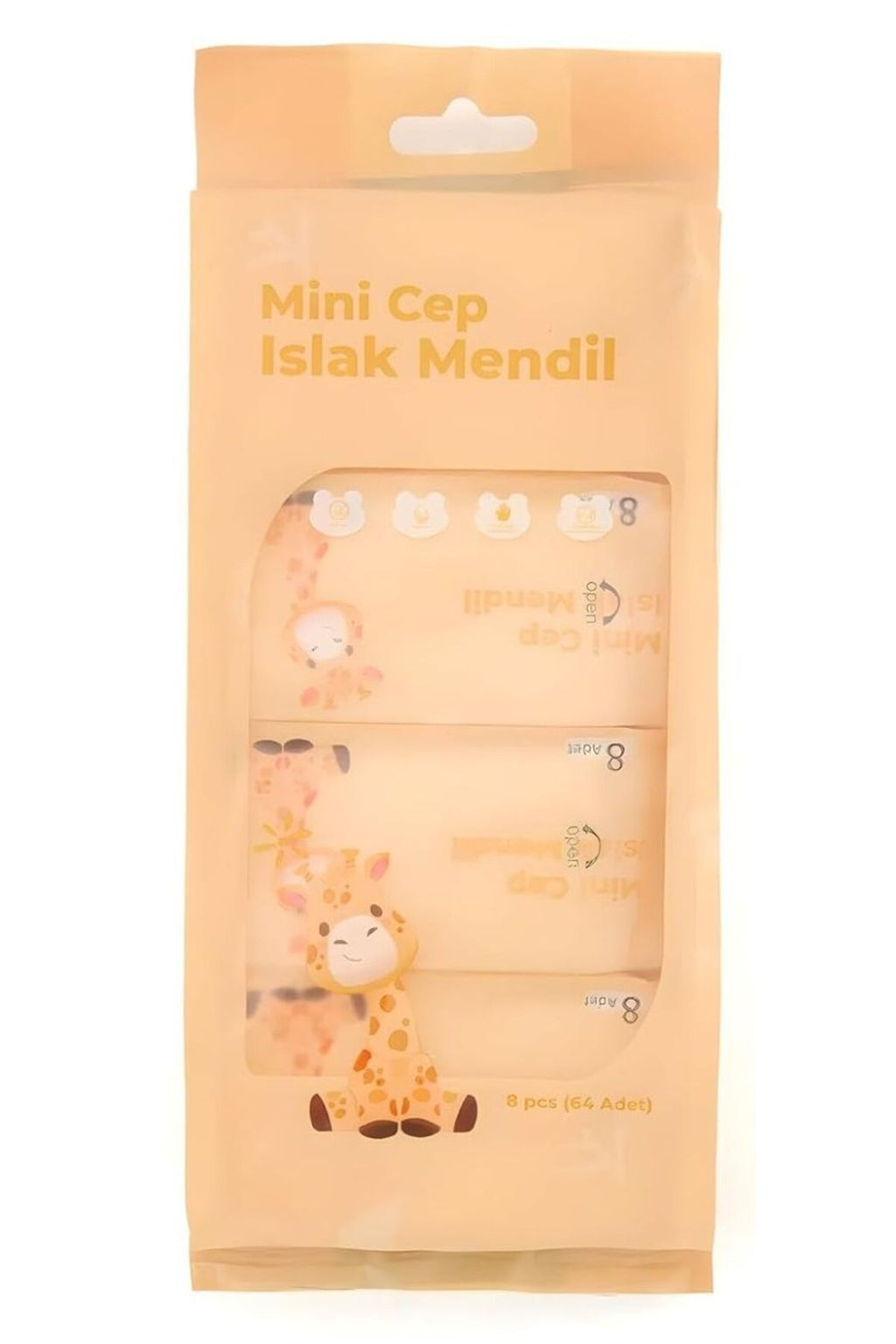 Mini Cep Islak Mendil - Pembe - Mavi - Sarı