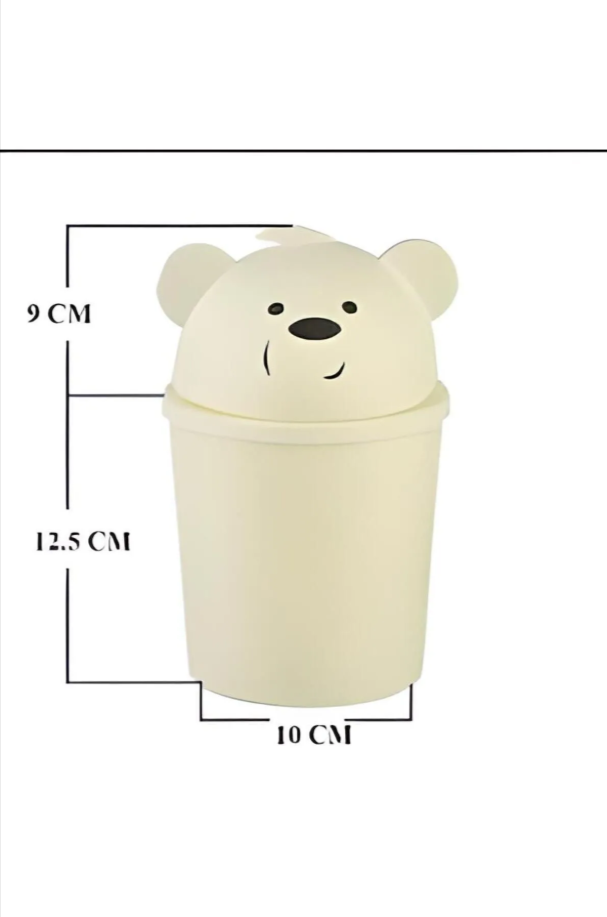 Mini Hippo Masaüstü Mini Çöp Kovası Kapaklı 20 cm